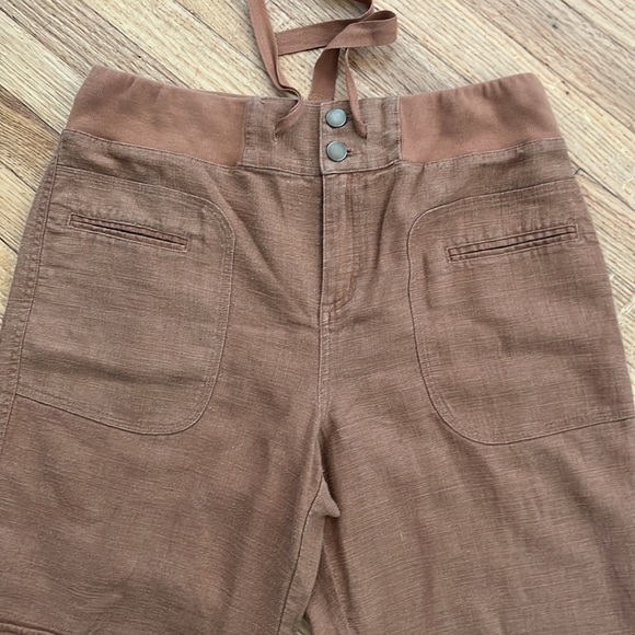 Soft surroundings Wide Leg Linen Cargo Pants Caramel - Picture 4 of 12